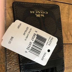 Coach ID Lanyard Signature Black/brown NWT